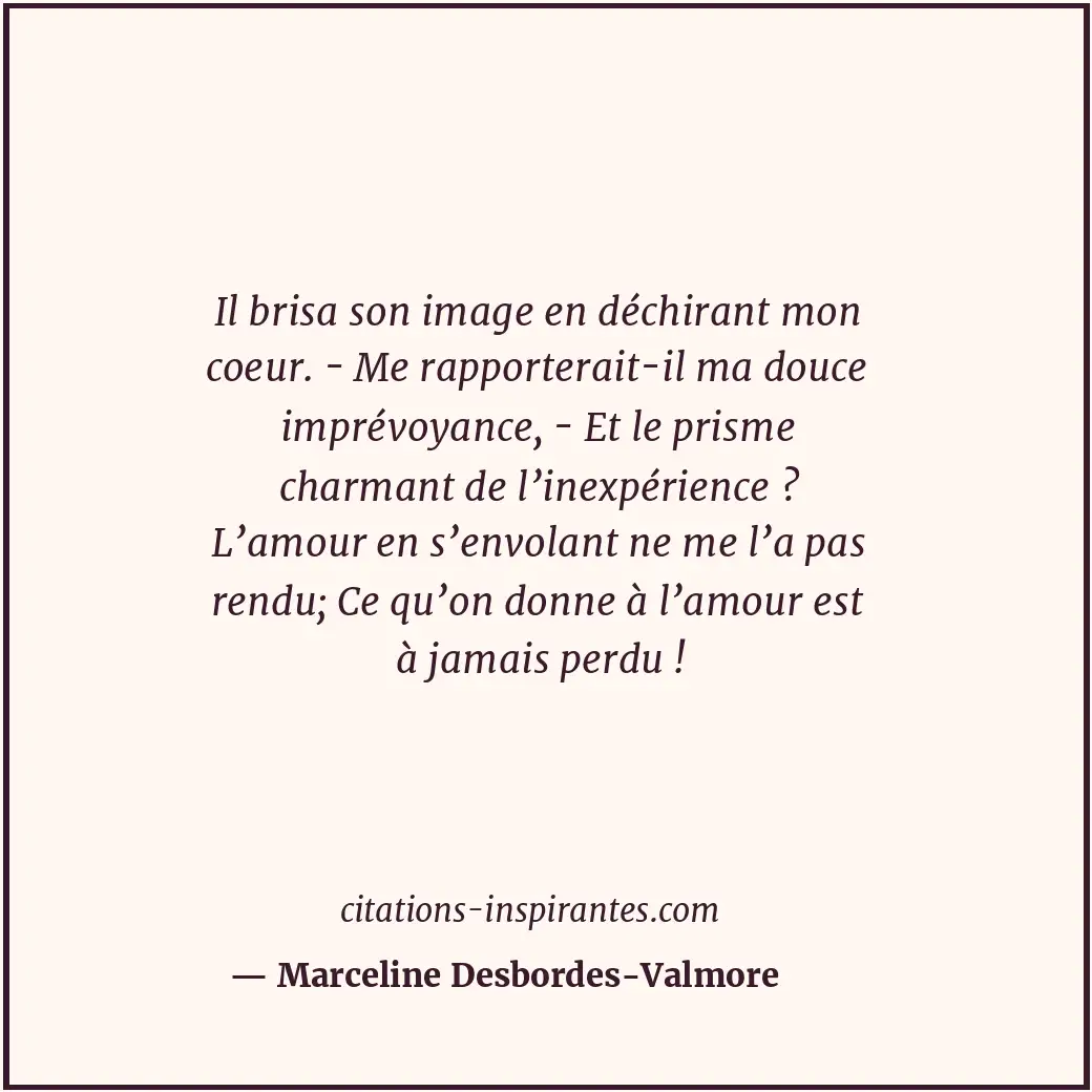 Citation de Marceline Desbordes-Valmore