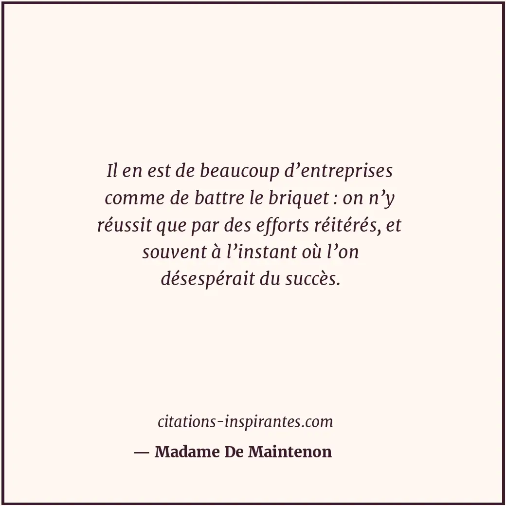Citation de Madame De Maintenon