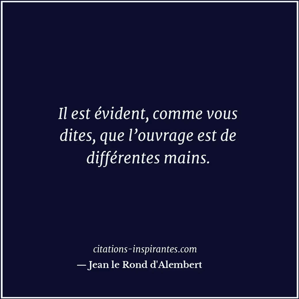 Citation de Jean le Rond d'Alembert