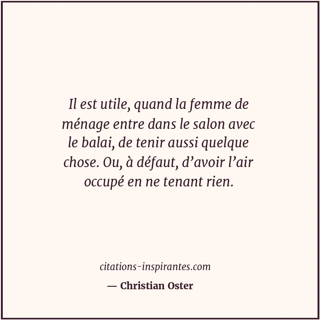 Citation de Christian Oster