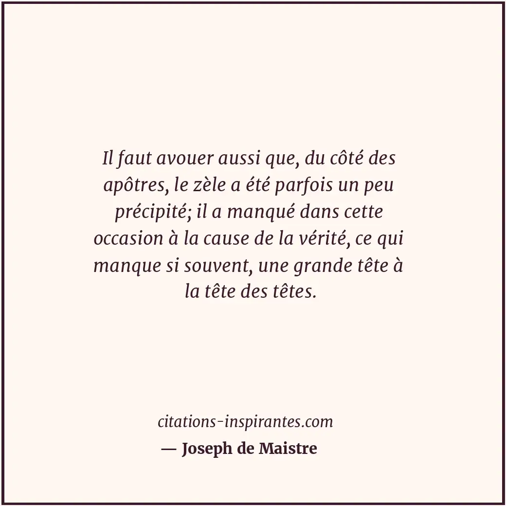 Citation de Joseph de Maistre