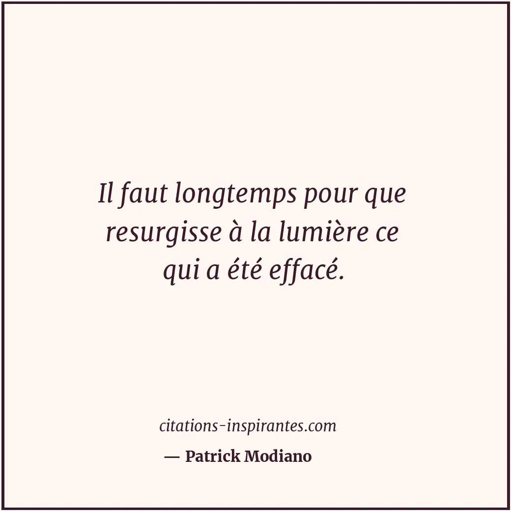 Citation de Patrick Modiano