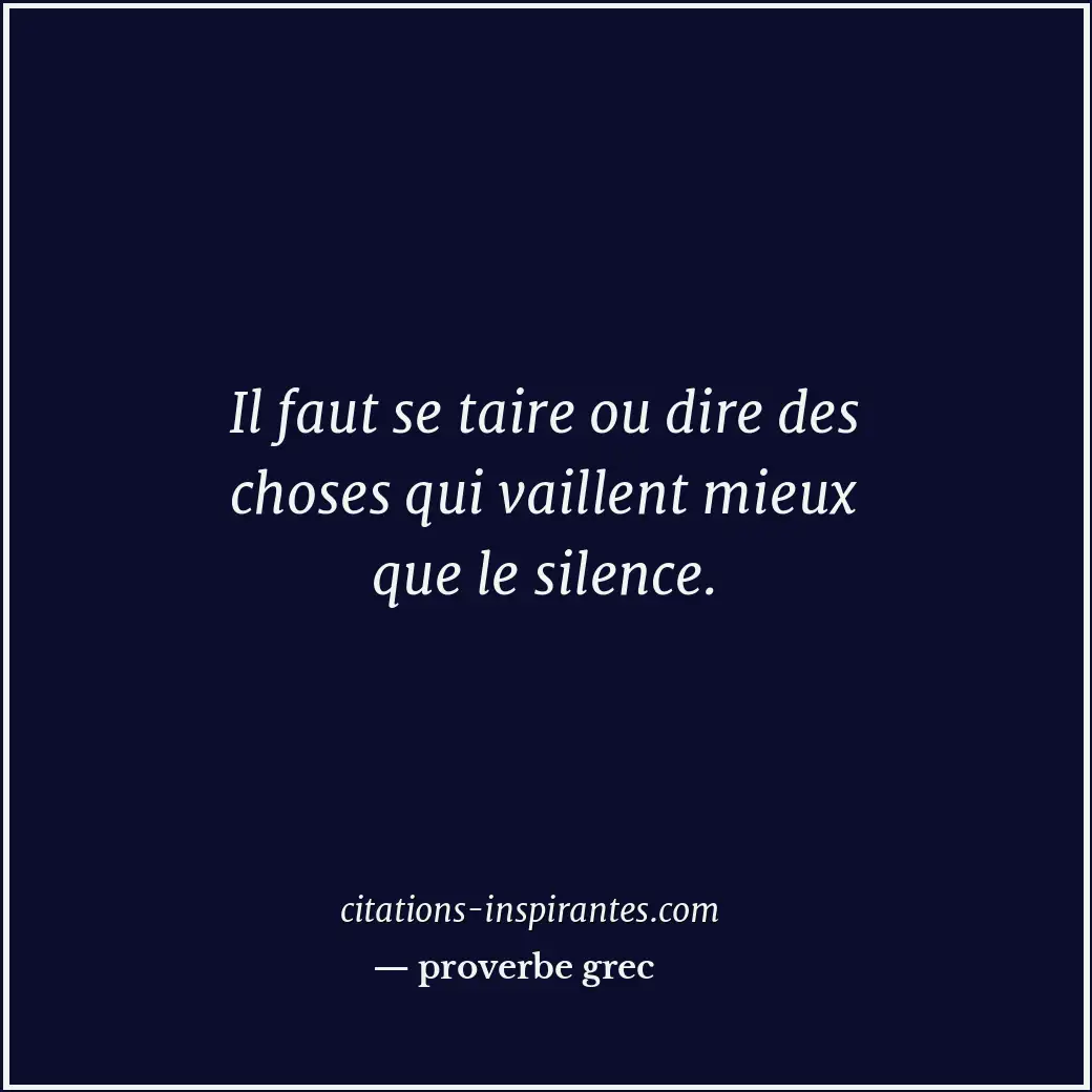 Citation de proverbe grec