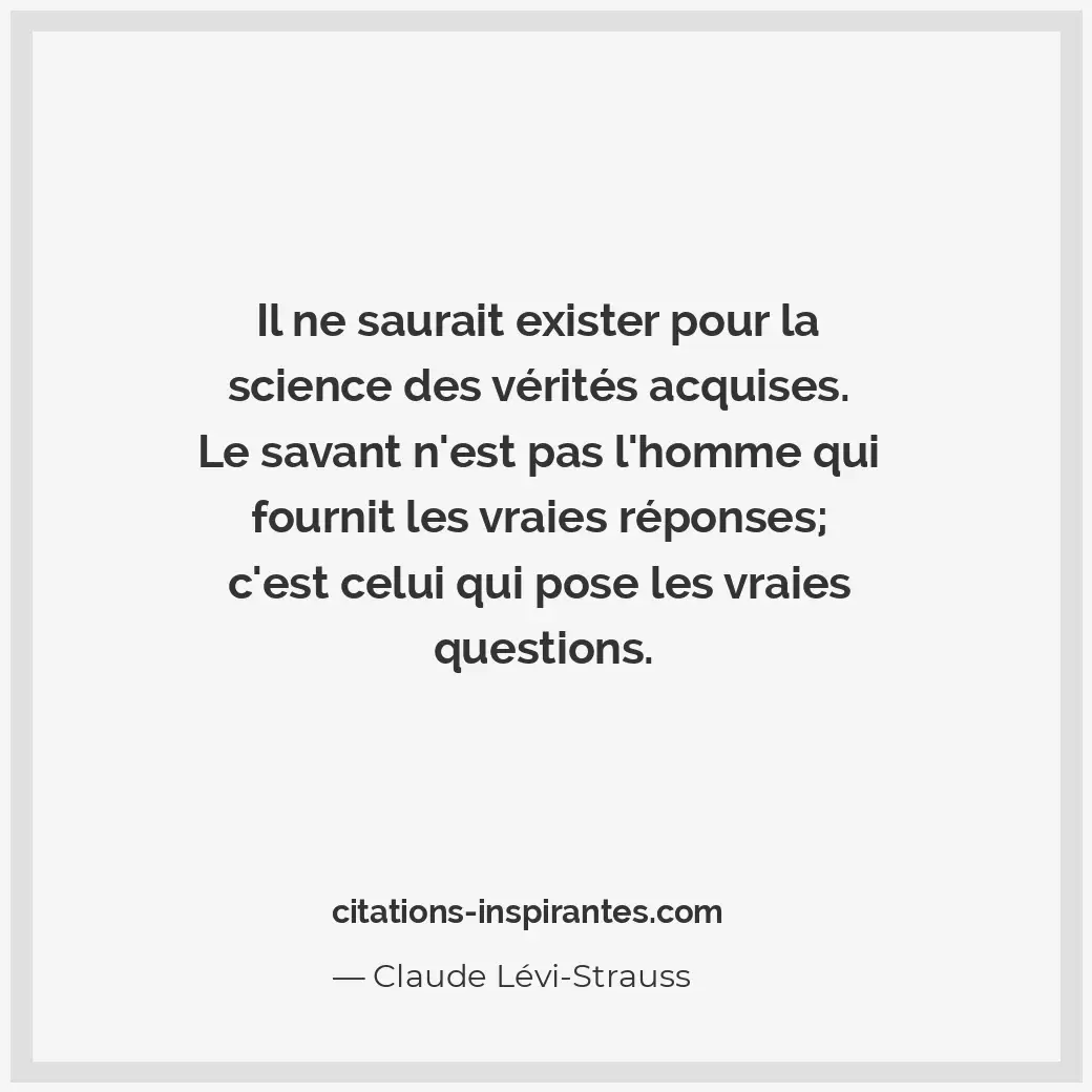 Citation de Claude Lévi-Strauss