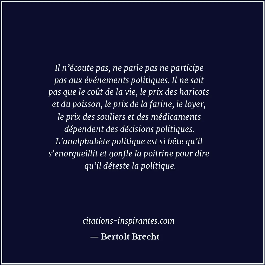Citation de Bertolt Brecht