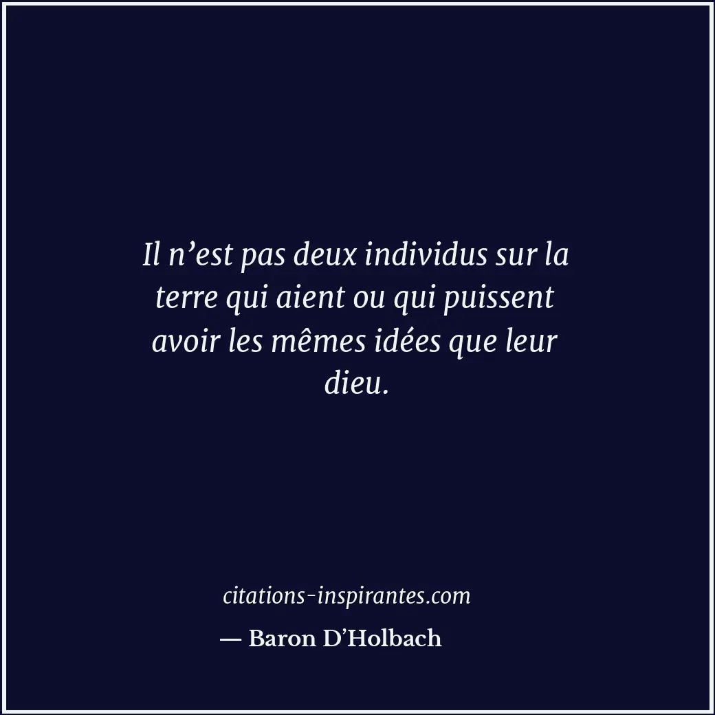 Citation de Baron D’Holbach
