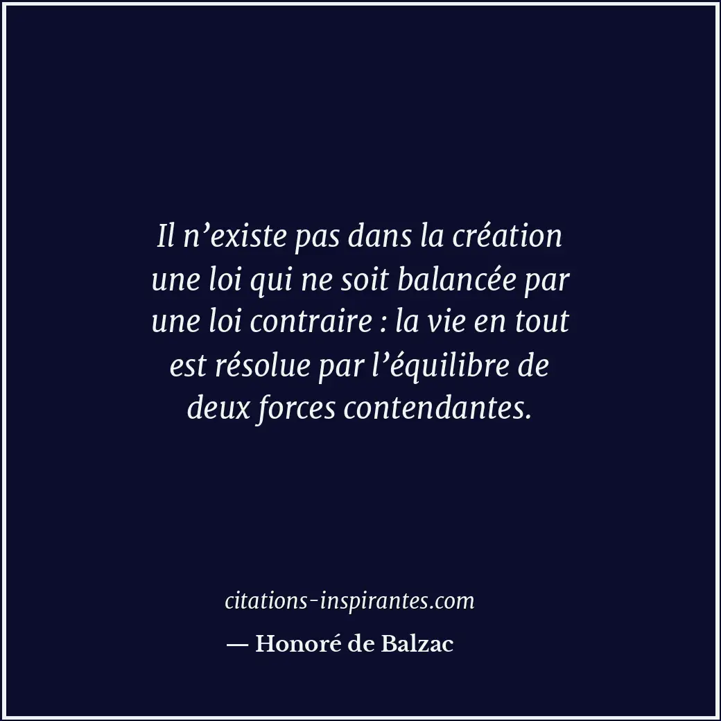 Citation de Honoré de Balzac