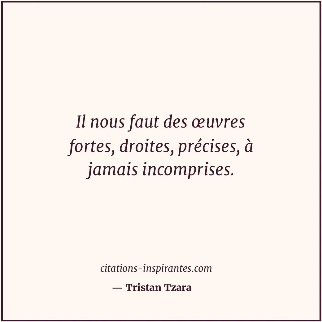 Citation de Tristan Tzara