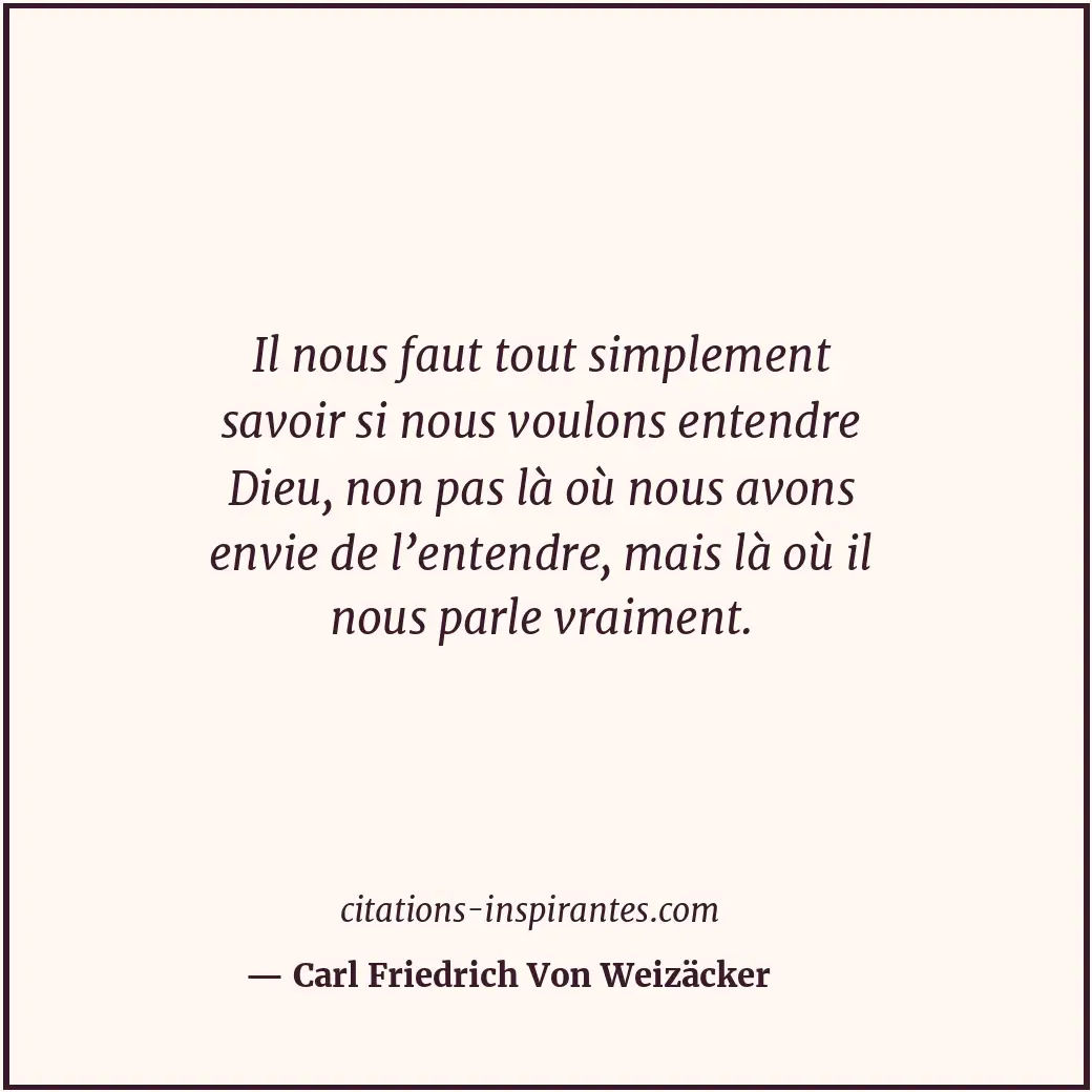 Citation de Carl Friedrich Von Weizäcker