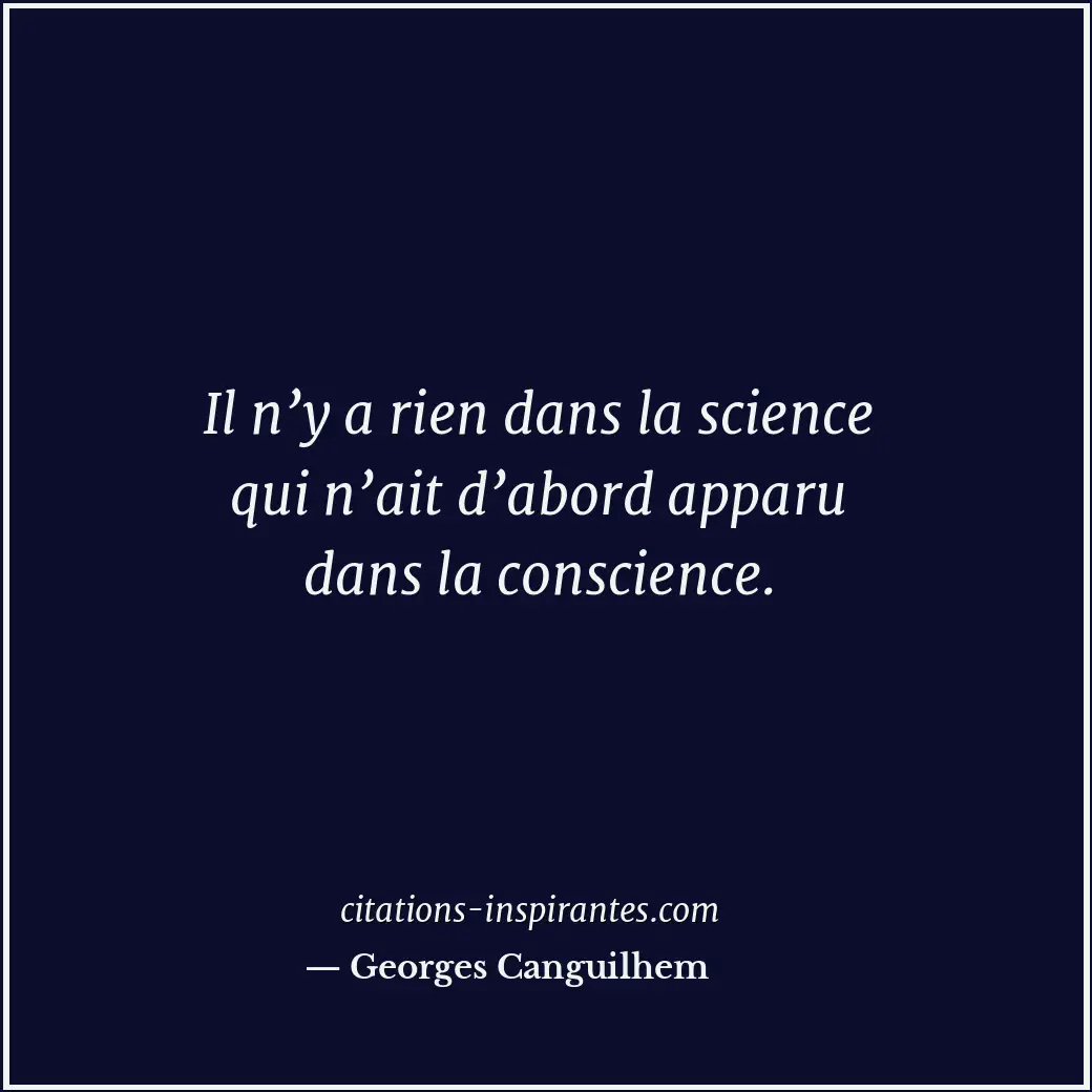 Citation de Georges Canguilhem
