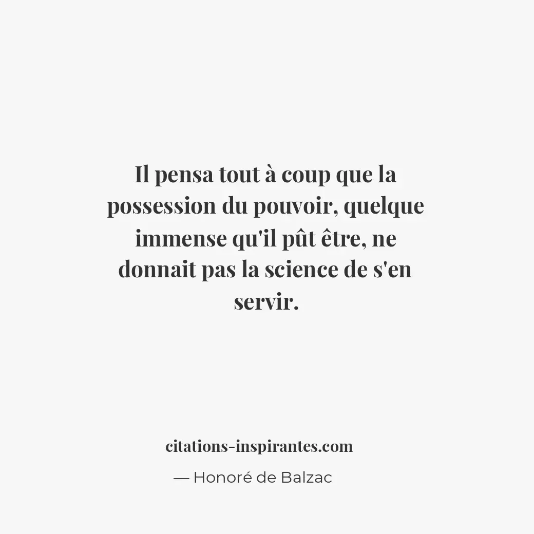 Citation de Honoré de Balzac