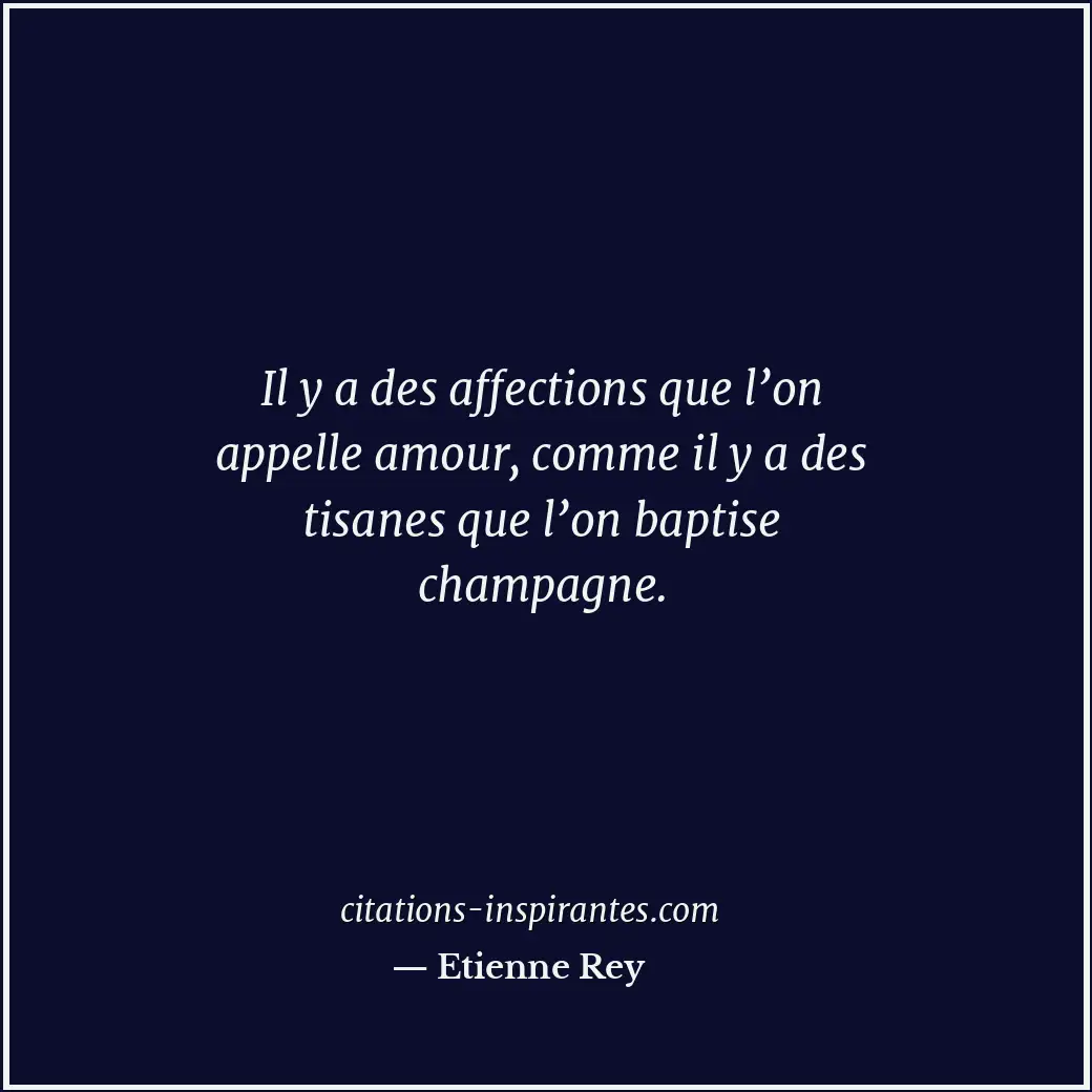 Il y a des affections que l’on appelle amour, comme il y a des tisanes que l’on... Citation de Etienne Rey