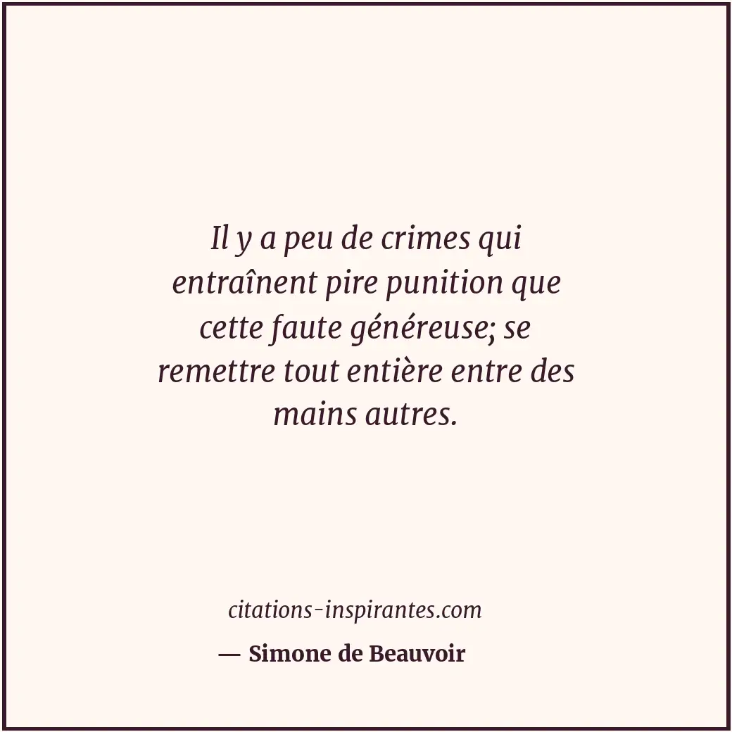 Citation de Simone de Beauvoir