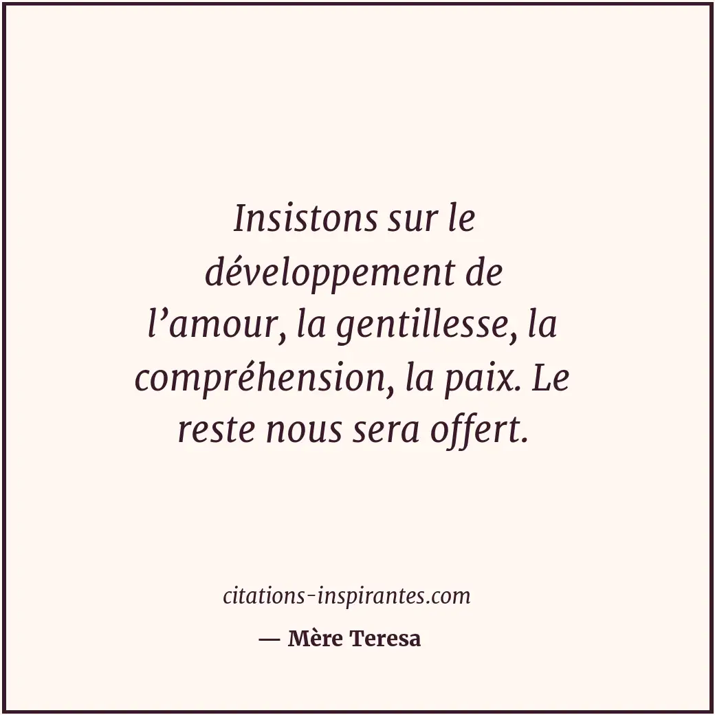 Citation de Mère Teresa