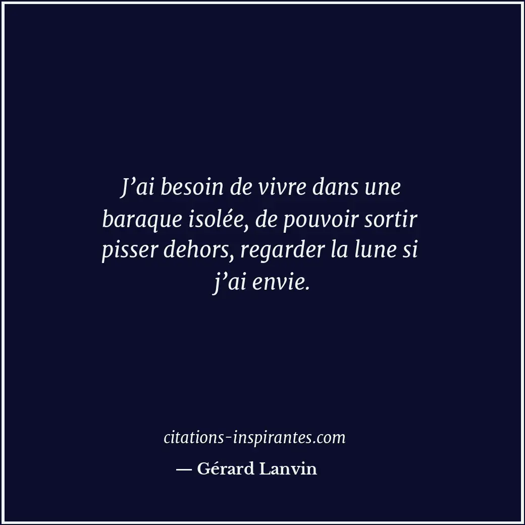 Citation de Gérard Lanvin