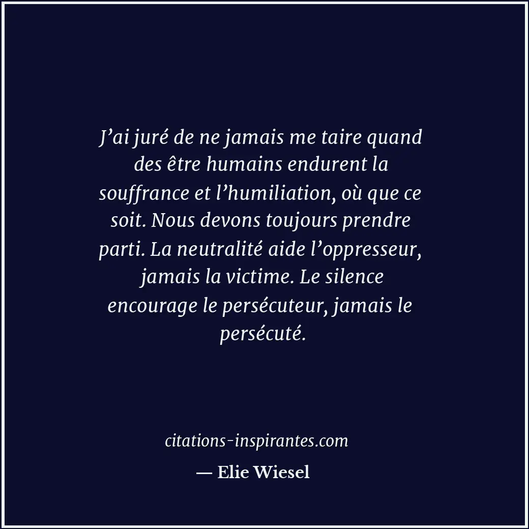 Citation de Elie Wiesel