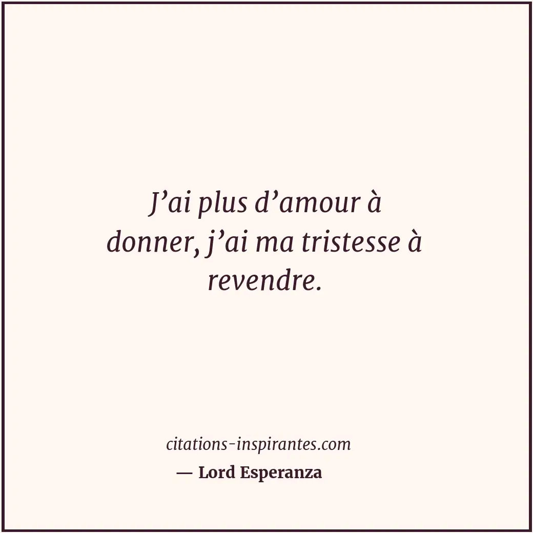 Citation de Lord Esperanza