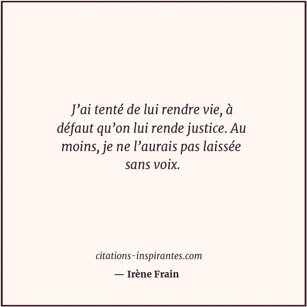 Citation de Irène Frain