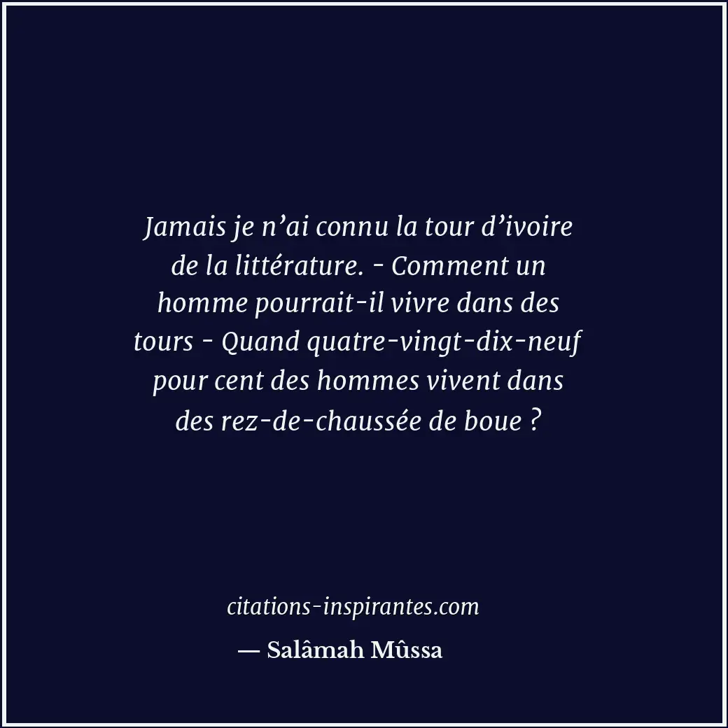 Citation de Salâmah Mûssa