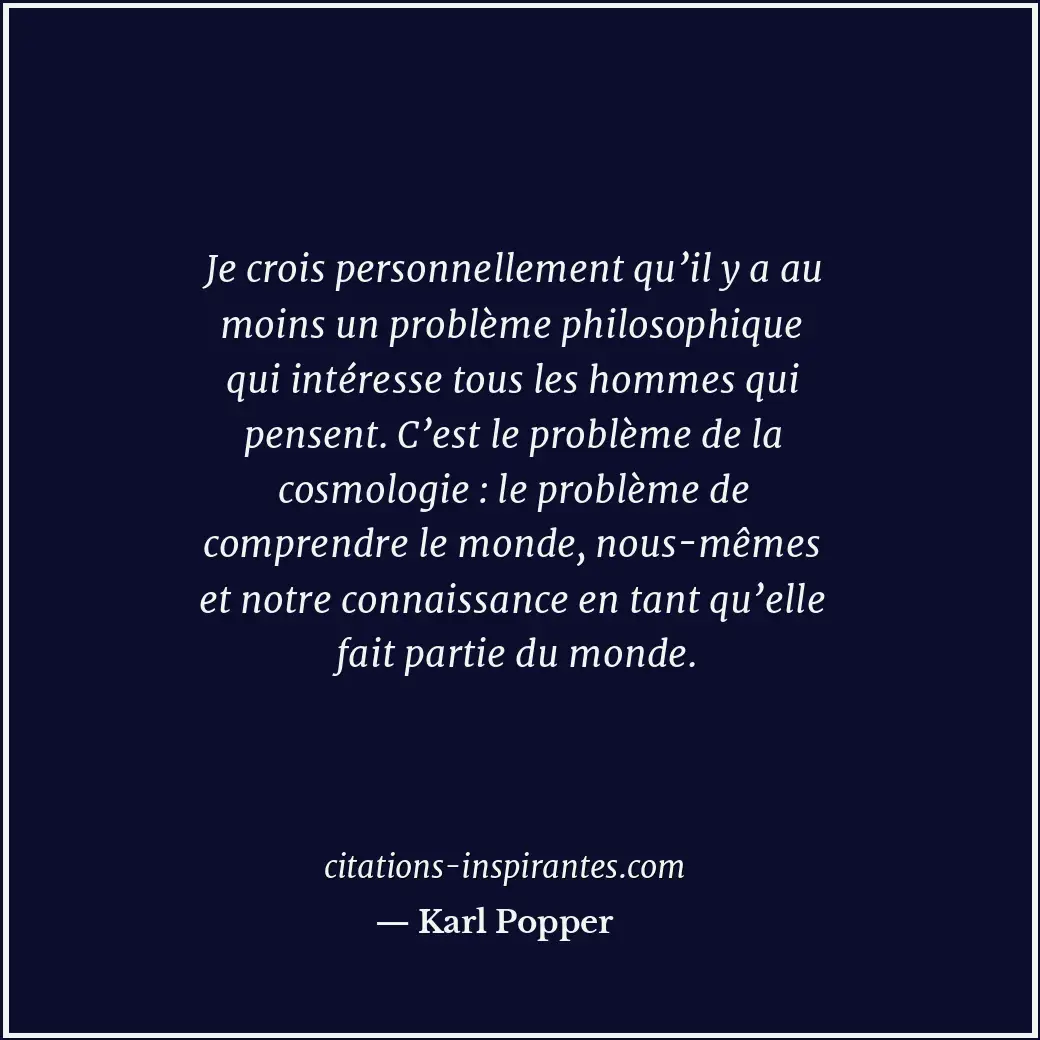 Citation de Karl Popper