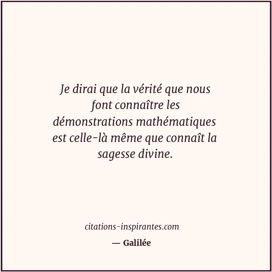 Citation de Galilée