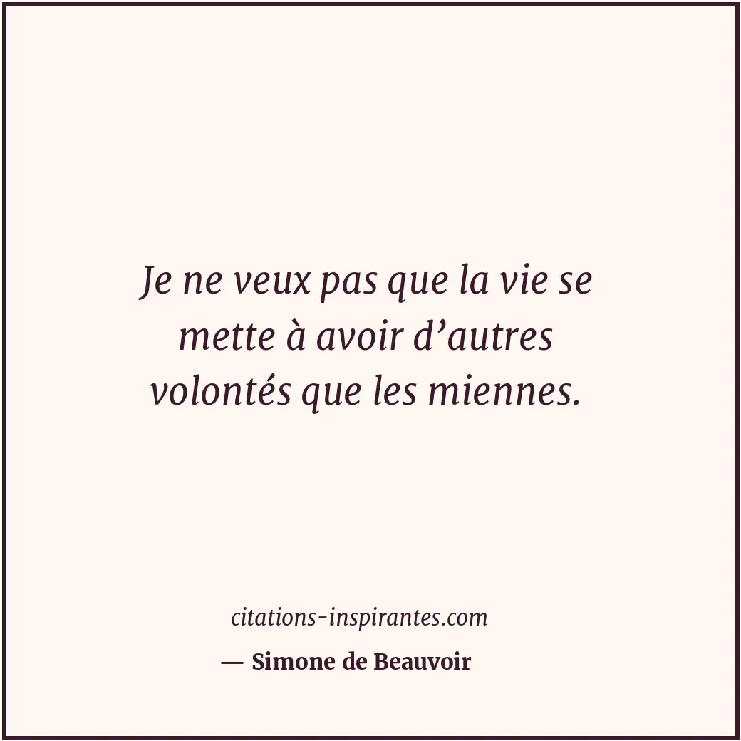 Citation de Simone de Beauvoir