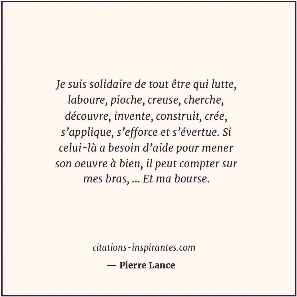 Citation de Pierre Lance