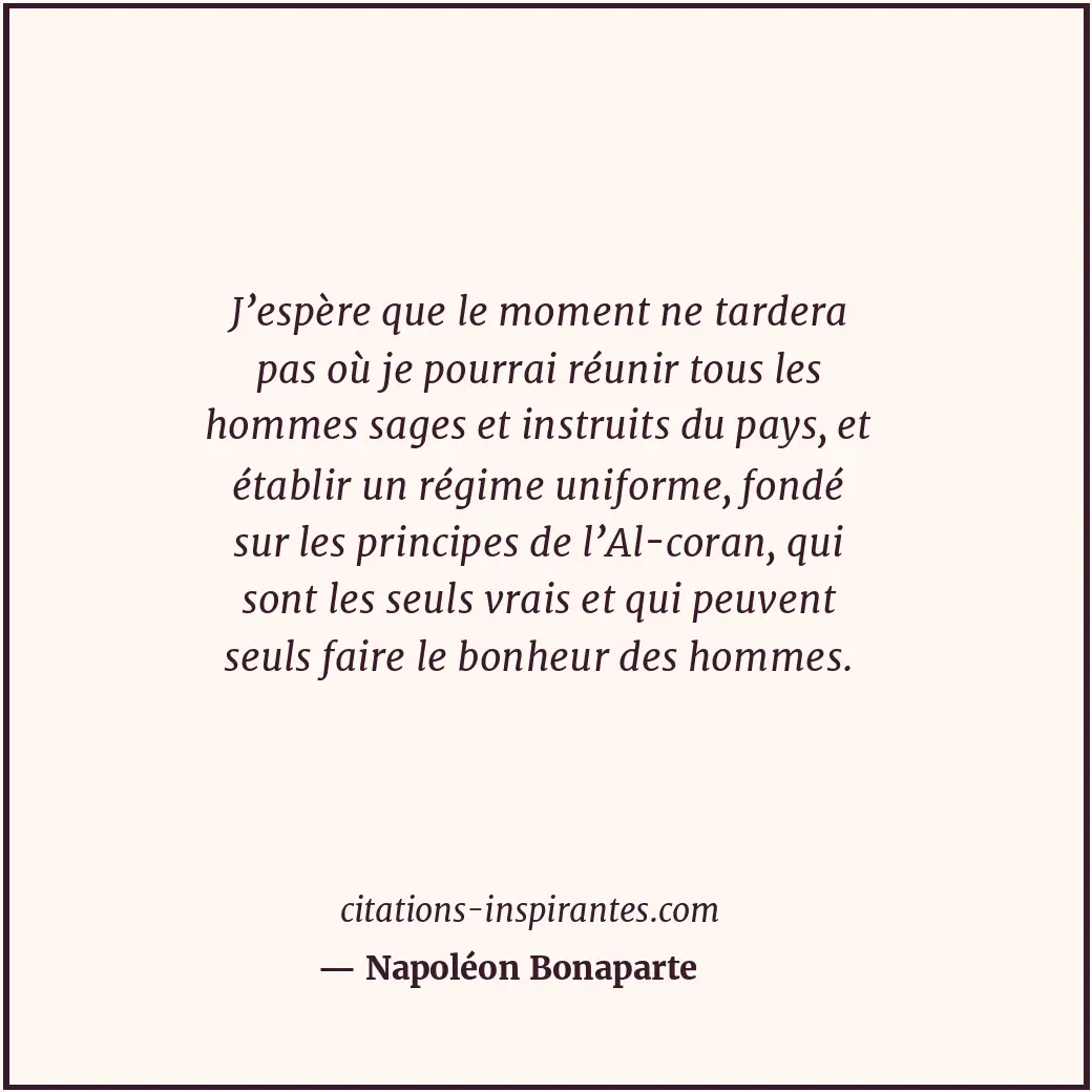 Citation de Napoléon Bonaparte