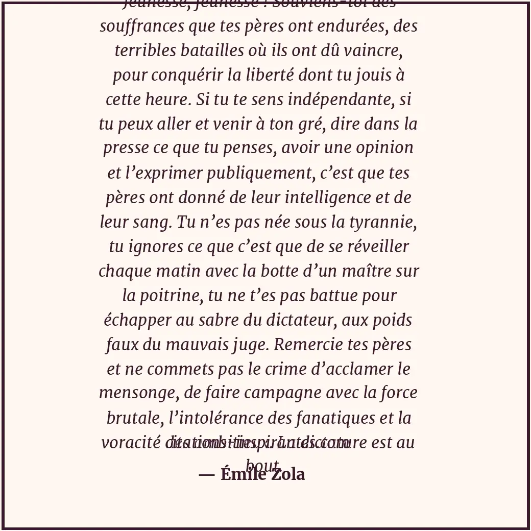 Citation de Émile Zola