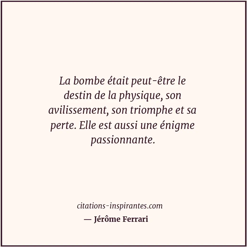 Citation de Jérôme Ferrari