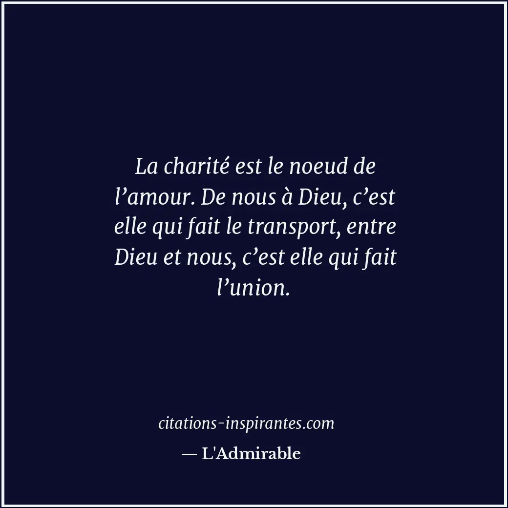 Citation de L'Admirable