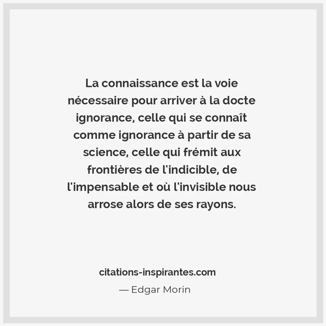 Citation de Edgar Morin