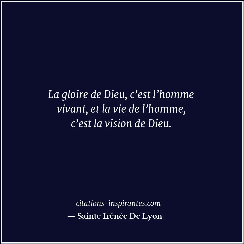Citation de Sainte Irénée De Lyon