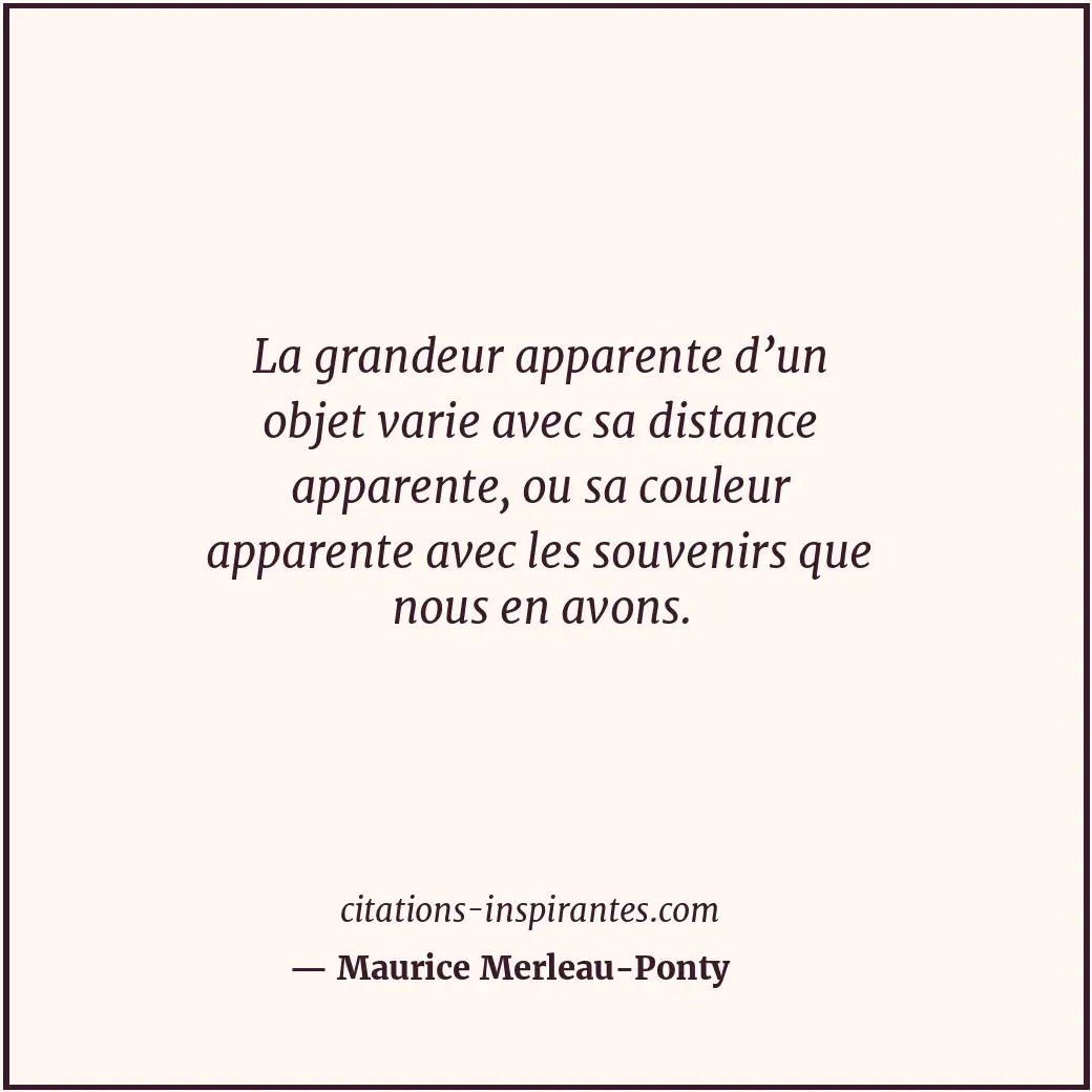 Citation de Maurice Merleau-Ponty