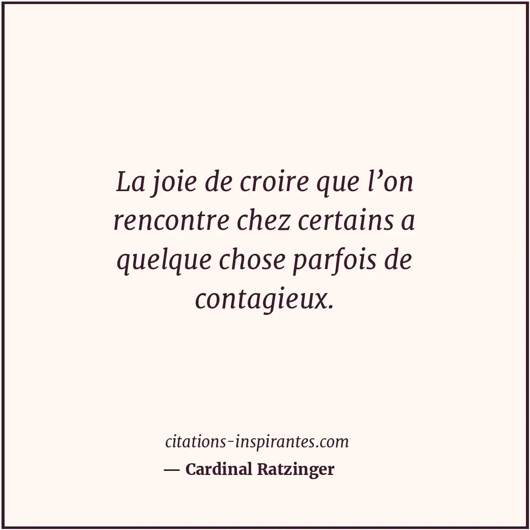 Citation de Cardinal Ratzinger