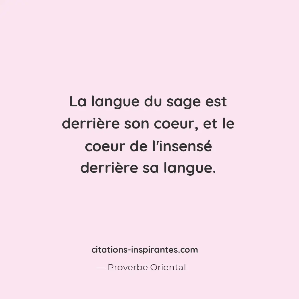 Citation de Proverbe Oriental