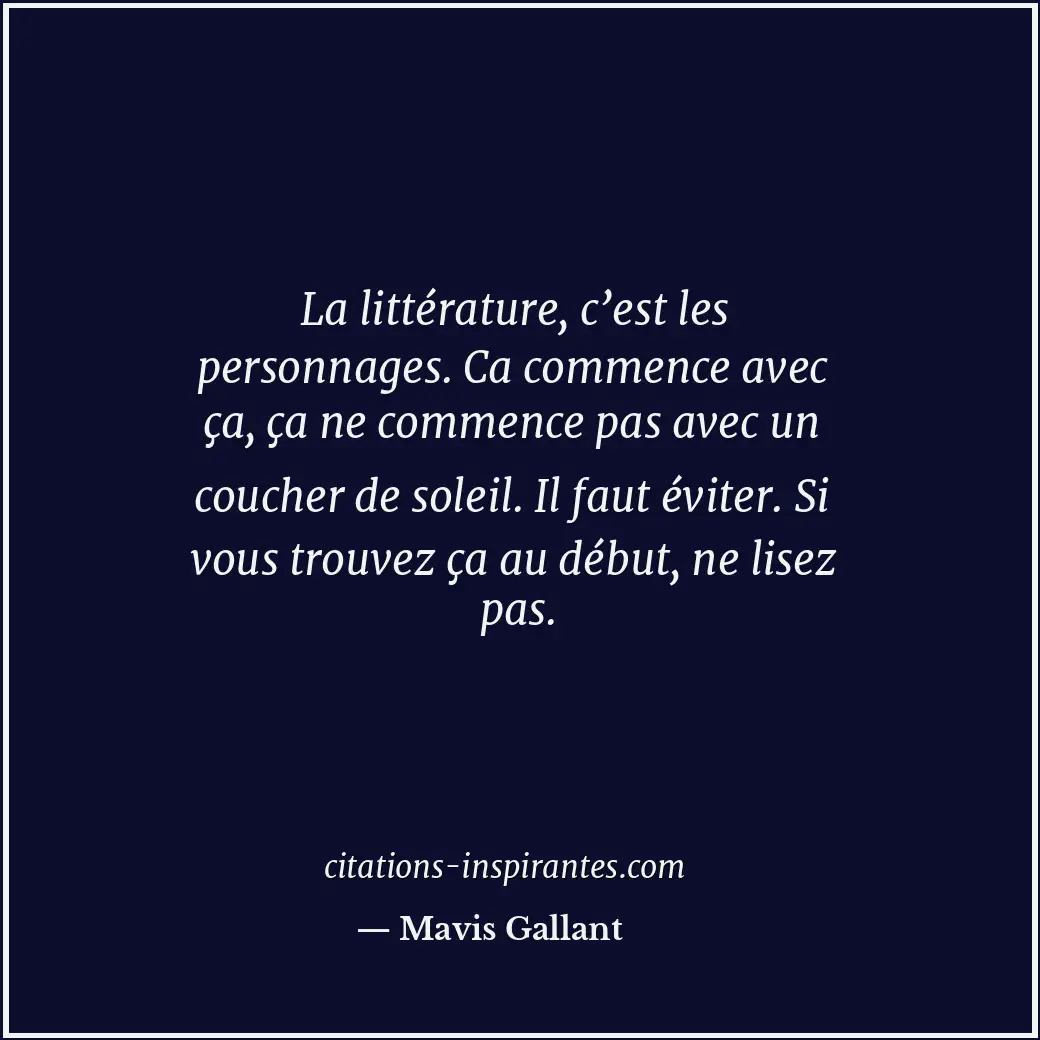 Citation de Mavis Gallant