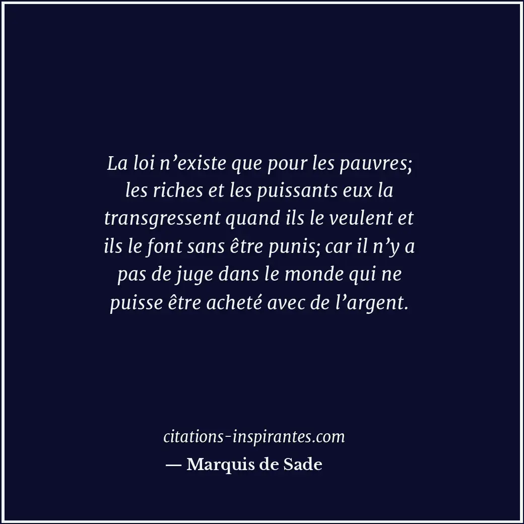 Citation de Marquis de Sade