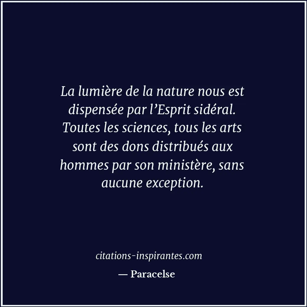 Citation de Paracelse