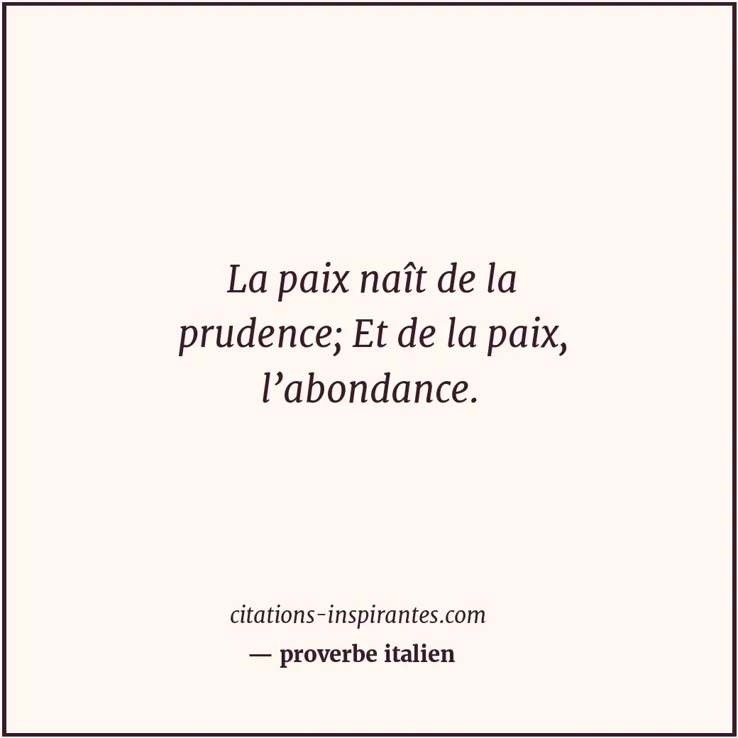 Citation de proverbe italien