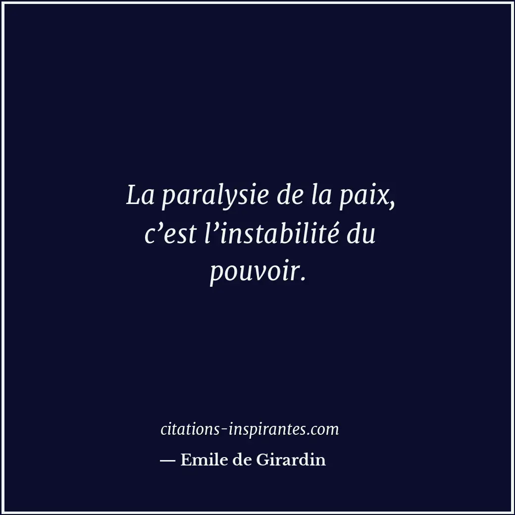 Citation de Emile de Girardin