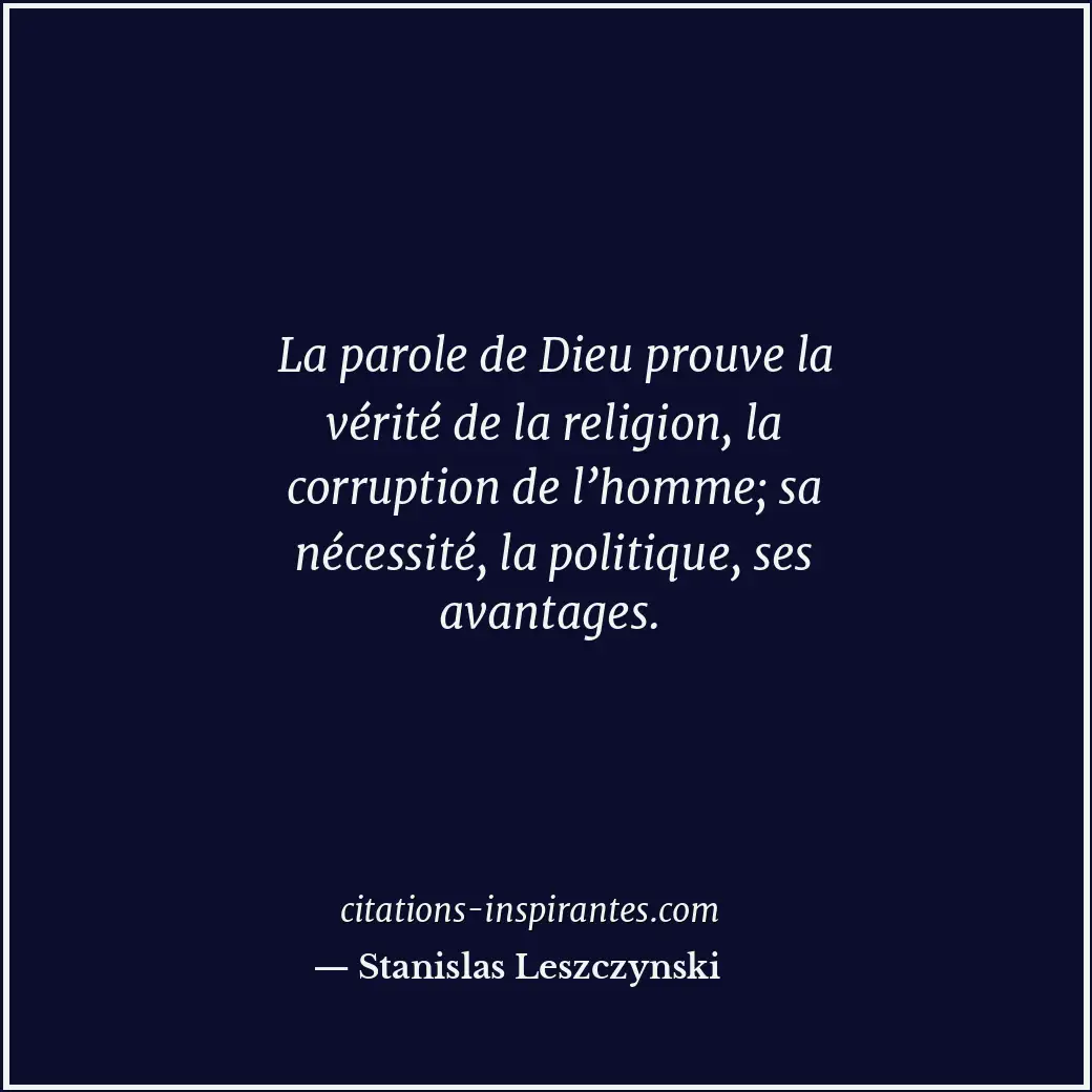 Citation de Stanislas Leszczynski