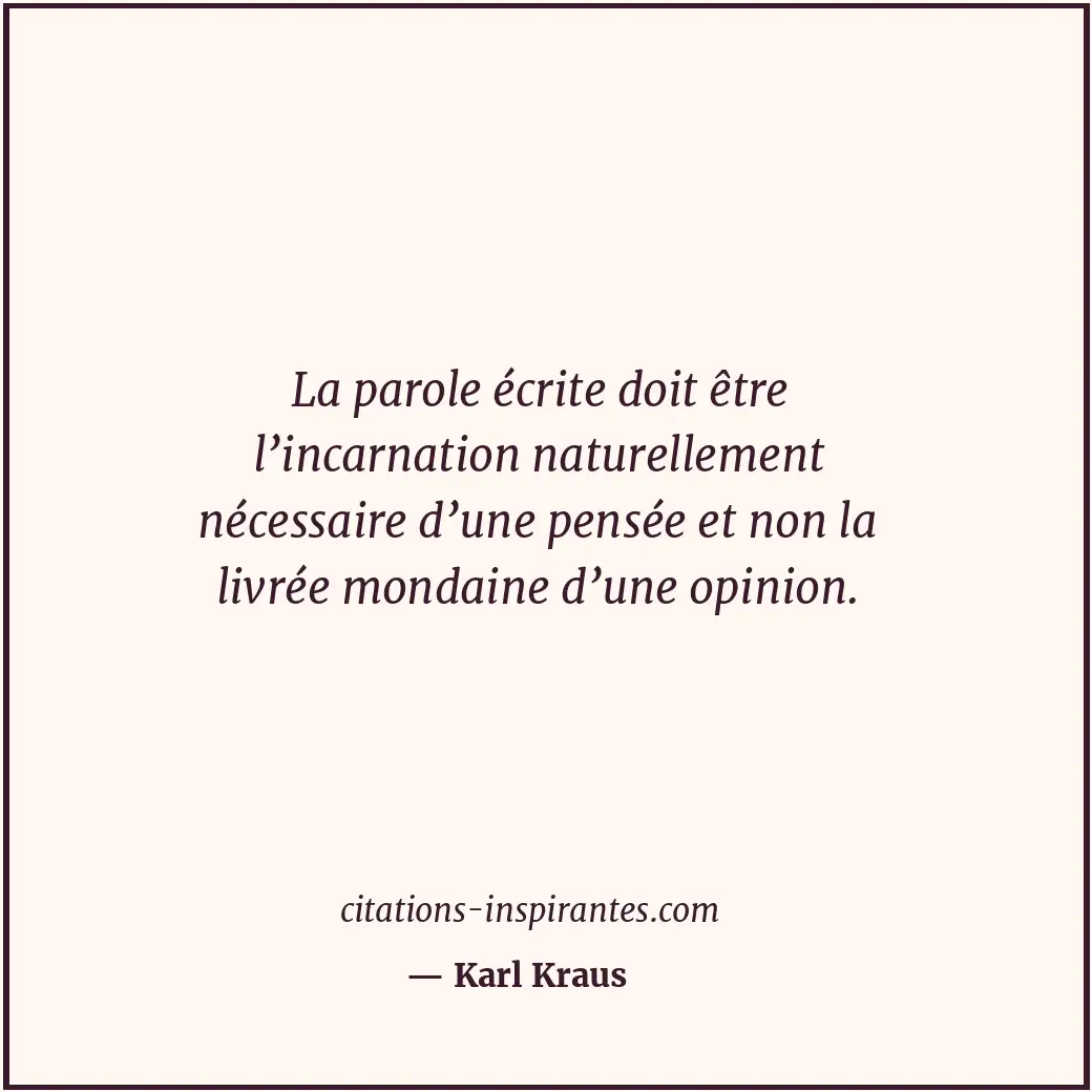 Citation de Karl Kraus
