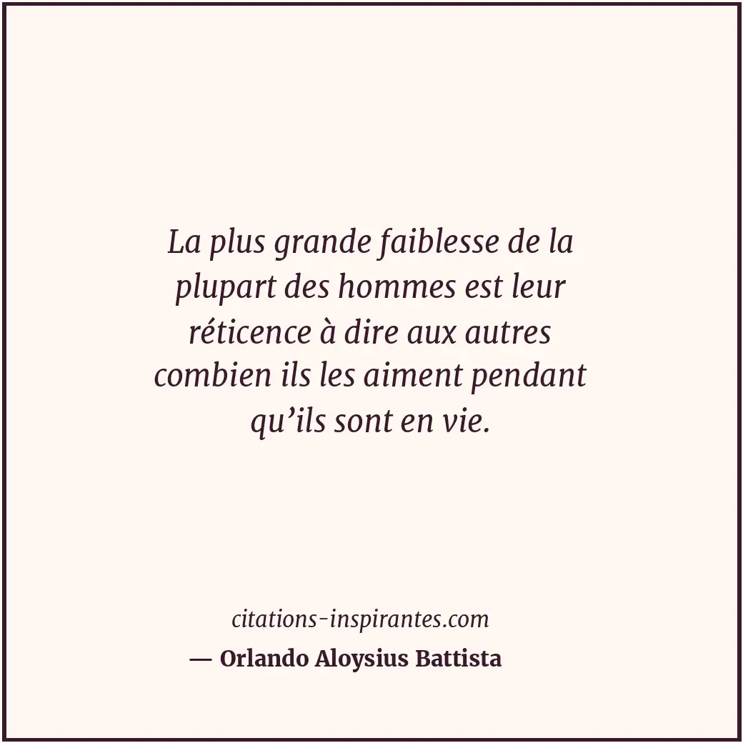 Citation de Orlando Aloysius Battista