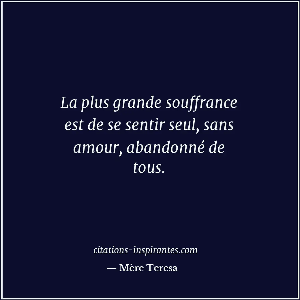 Citation de Mère Teresa