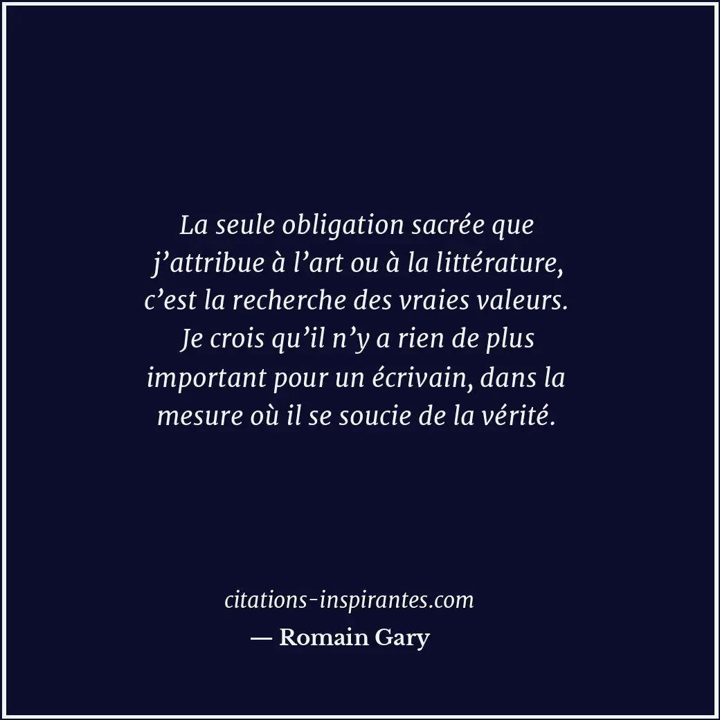 Citation de Romain Gary