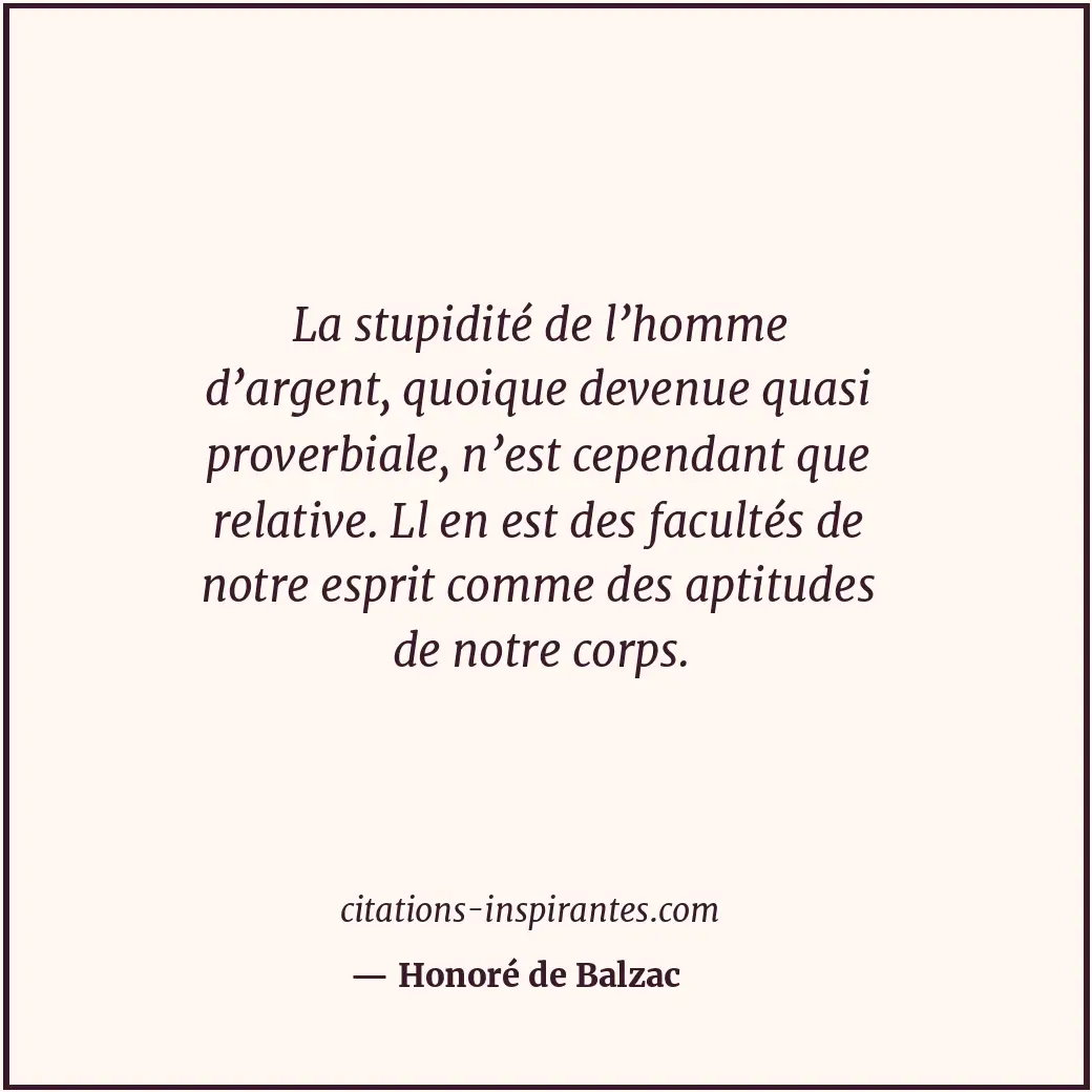 Citation de Honoré de Balzac