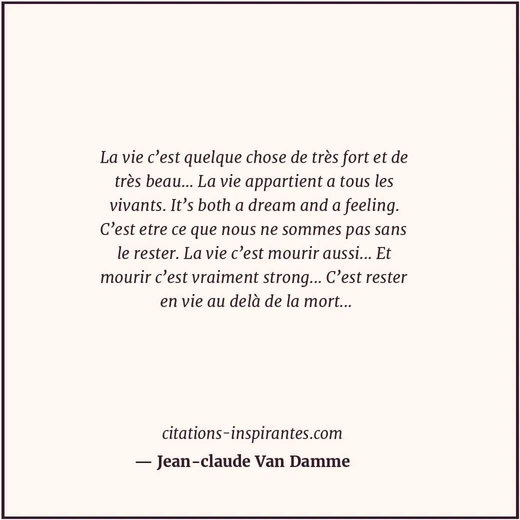 Citation de Jean-claude Van Damme