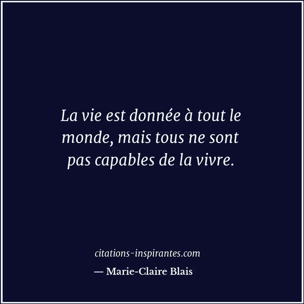 Citation de Marie-Claire Blais