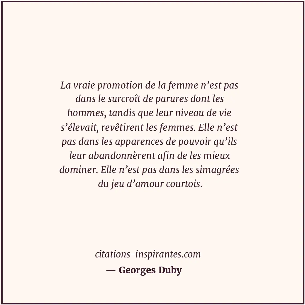 Citation de Georges Duby
